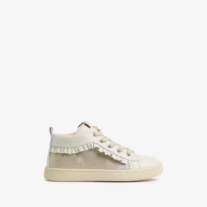 Junior Leather and Technical Fabric Sneakers for Girls