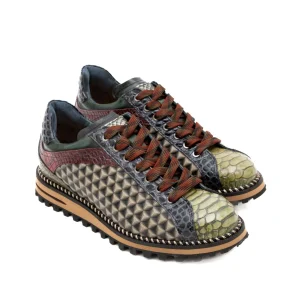 LORENZI Sneakers da uomo in pelle multicolor